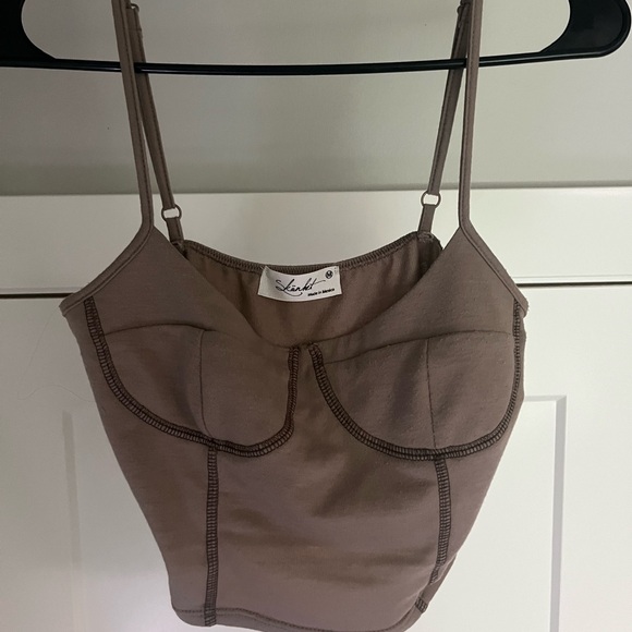 Tops - Brown Bustier Crop Top